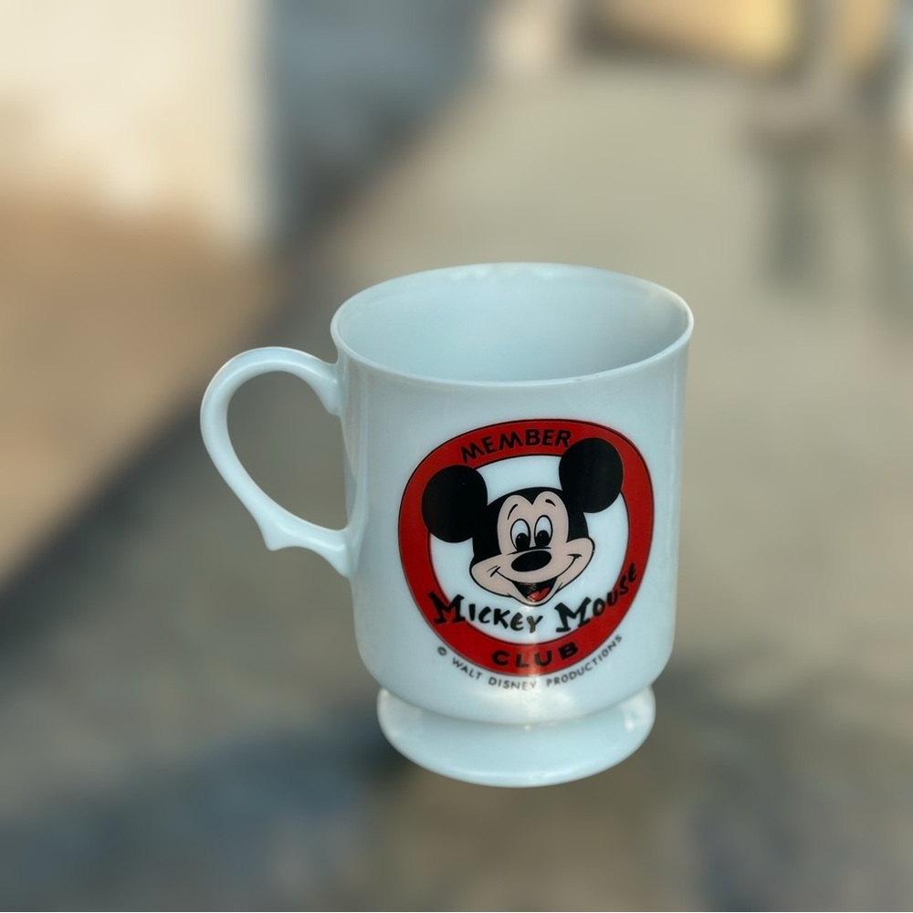 Walt Disney Productions Mickey Mouse Club Member Vintage Coffee Cup Mug Japan